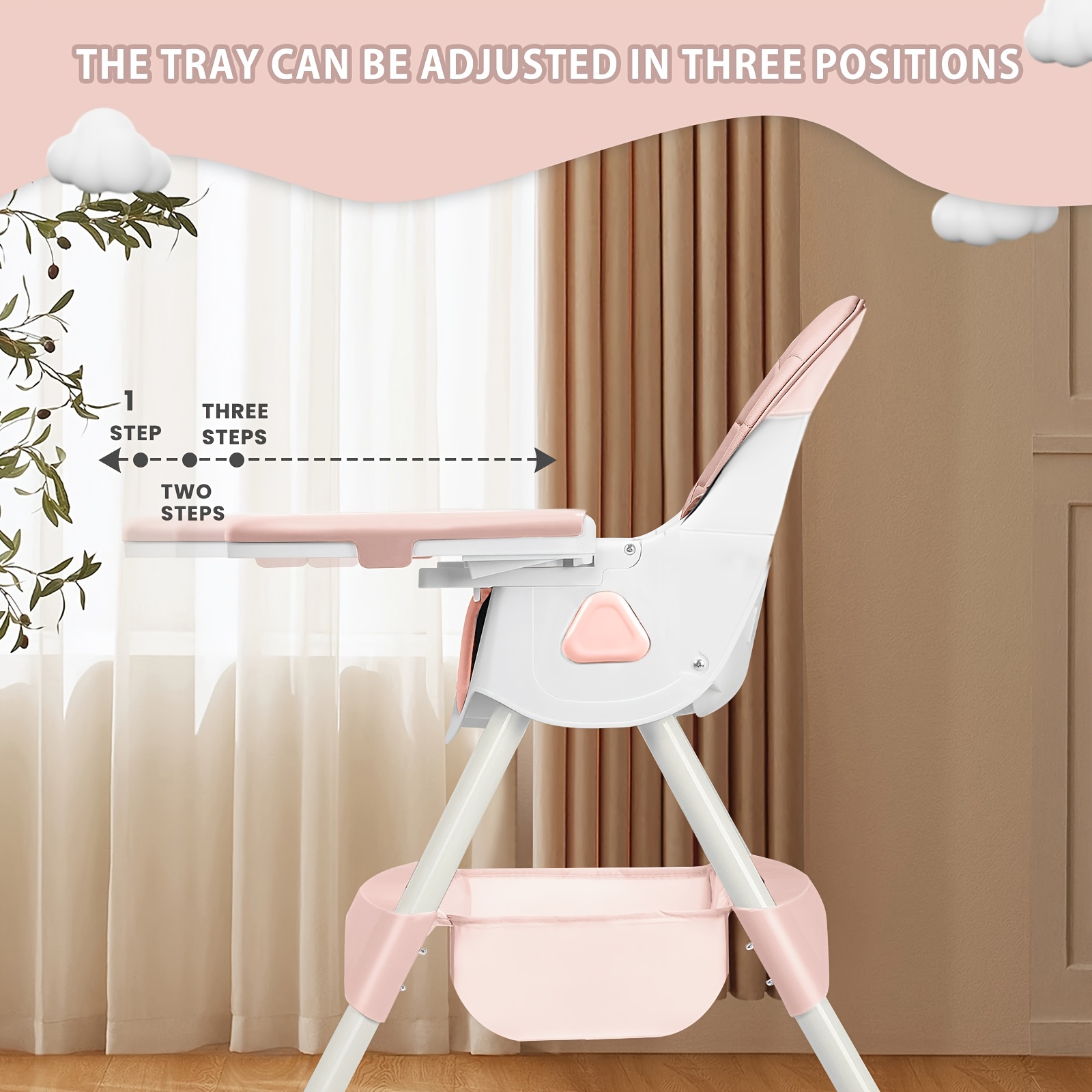 Adjustable Portable Dining Chair with 5-Point Harness