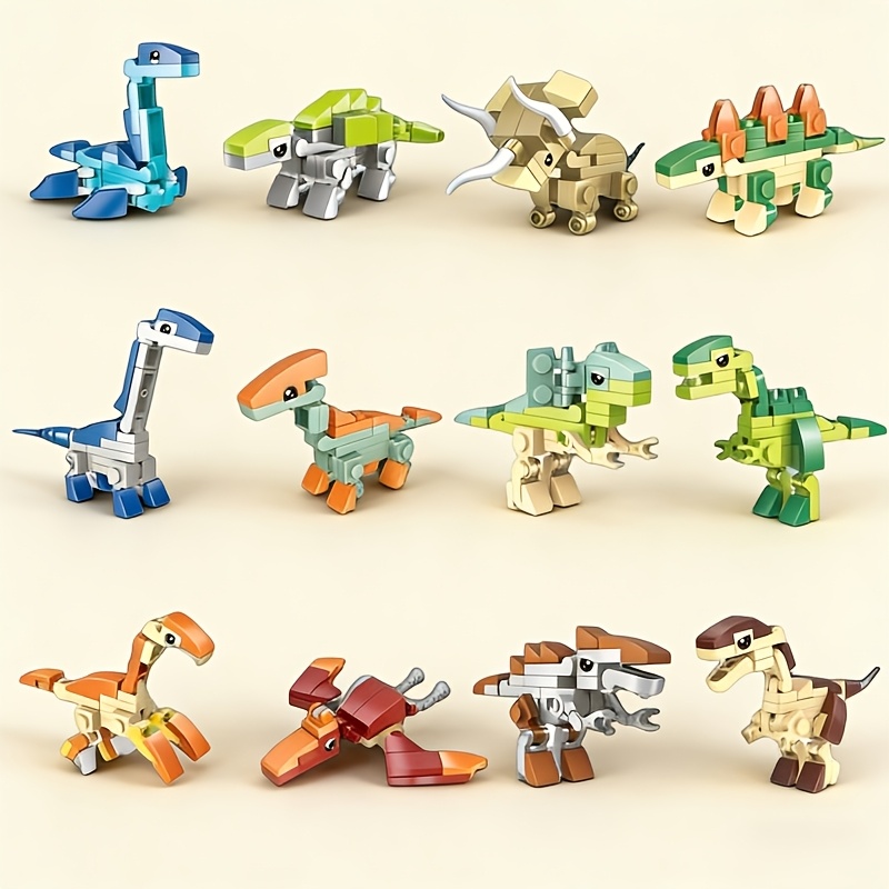 Kids Animal Dinosaur Building Block Set | Diy Assemble & Large Dinosaur Bricks | Perfect Interactive Gift For Toddlers & Children,random Colors .random Color