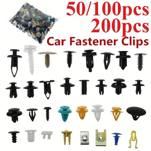 50/100/200pcs Universal Plastic Clips for Car Fender Bumper Door Car Interior Hole Lining Panel Retainer Push Clips random color