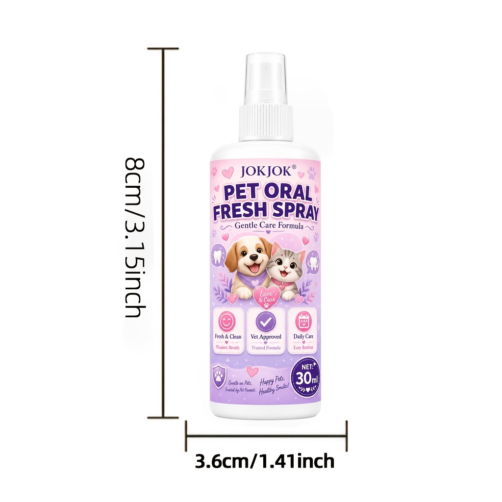 Pet Oral Spray For Cats And Dogs - Plant-based Ingredients Breath And Cleans Teeth Reduces Odours, Refreshes Breath, Cleans Teeth