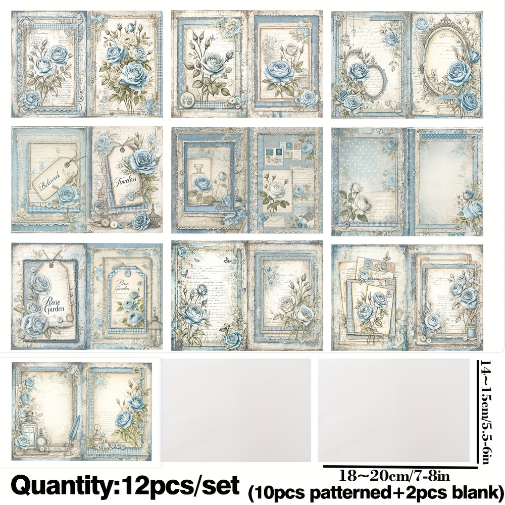 TEMU Pack Of 12 Vintage Handmade Vellum Papers Featuring A Love Letter Design, Perfect For Aesthetic Scrapbooking And Craft Decoration