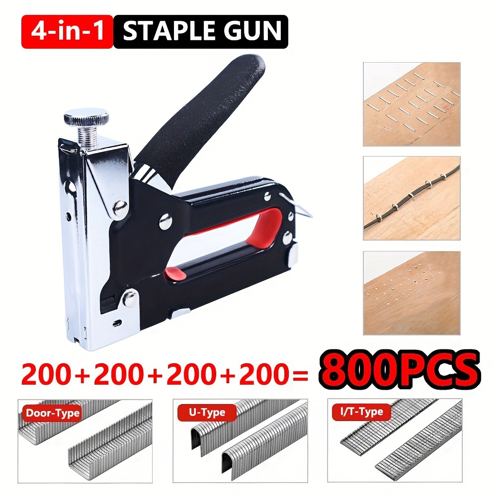 

Upholstery 4 In 1 Staple Heavy Duty With 800 Nailer Adjustment Stapler For Wood Upholstery Carpentry Decoration Diy Staple