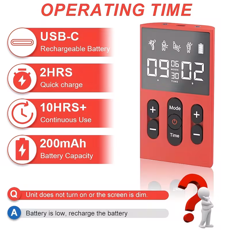 12 tens ems unit compact muscle stimulator for pain relief rechargeable portable dual channel ems muscle stimulator with 36 levels Product details 3