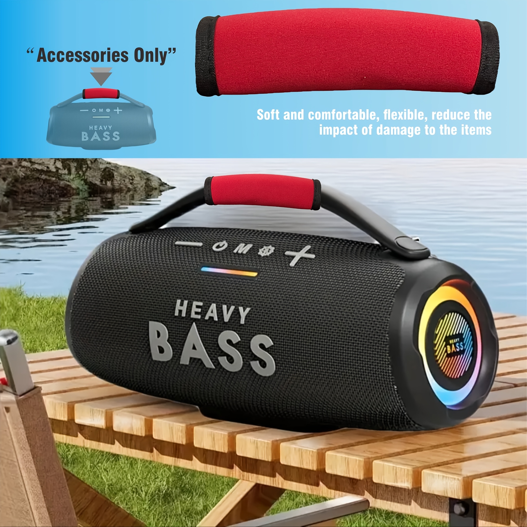 1pc Heavy Bass Speaker Handle Wrist Strap - Red Fabric, Durable and Comfortable, Suitable for Car Stereo Speakers, Perfect as an Easter and Christmas Gift for Car Stereo Accessories | Durable Design, Designed for Heavy Bass Speakers