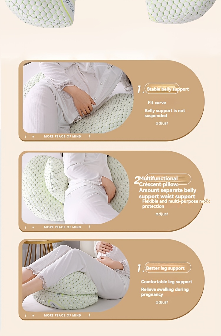 2 pack soft polyester pregnancy side sleeping pillows adjustable multi position cushions with detachable cover lumbar support for back hip and leg relief travel wedge for maternity discomfort relief details 8