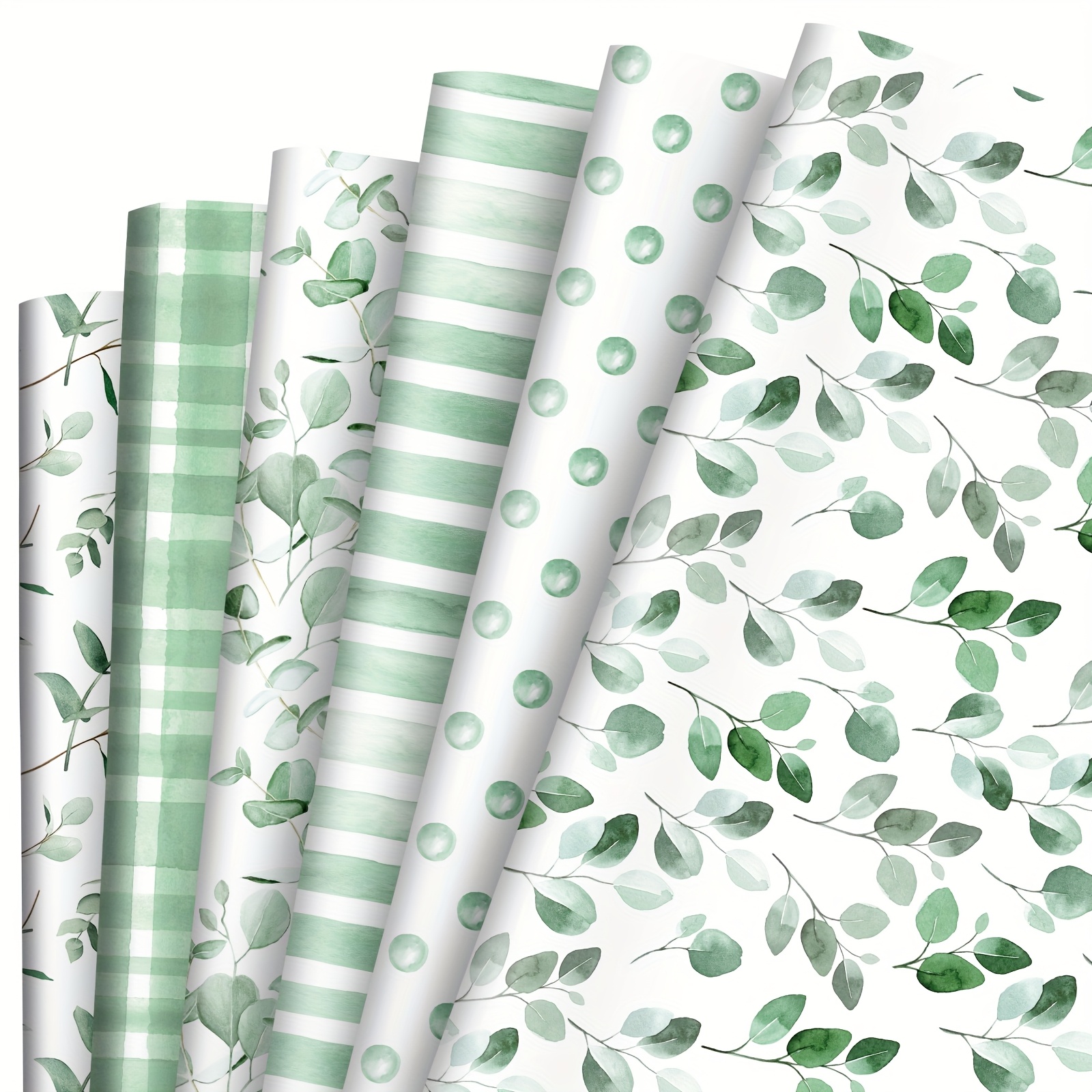 

12 Sheets Greenery Wrapping Paper Watercolor Gift Wrap Paper Bulk Folded Flat Eucalyptus Craft Paper For Diy Crafts Party Gift Packing Supplies, 19.7 X 27.6 Inch