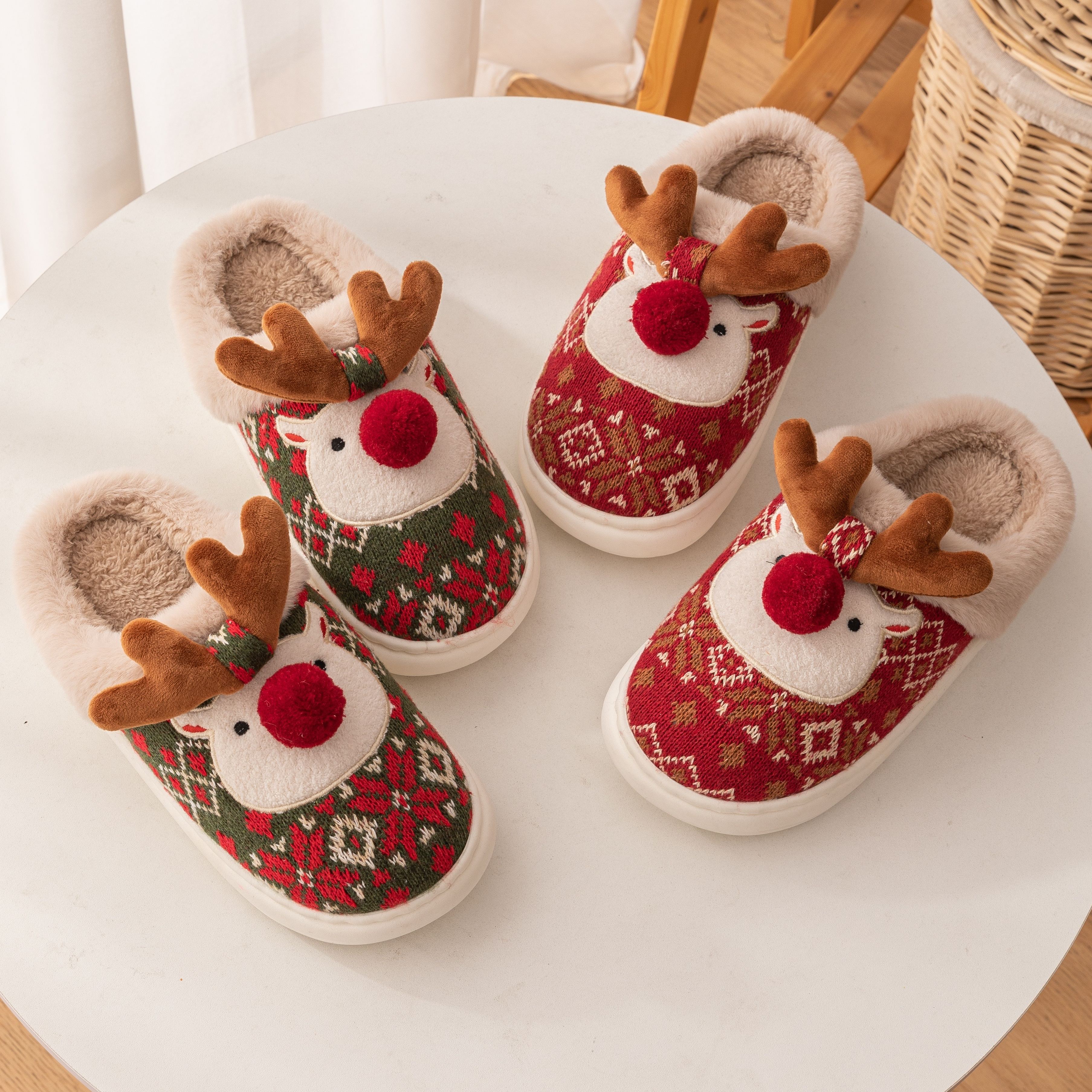 

-lined Christmas Slippers For - , / - -skid Pvc , For