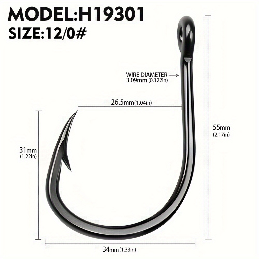 10pcs Heavy-duty High Carbon Steel Hooks Saltwater Set, Super Strong, Corrosion-resistant For Fishing