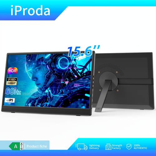 15 6in portable monitor with built in stand 1080p fhd ips gaming screen refresh rate suitable for newer laptops mobile phones game consoles and other extended screens bringing portability and to your work and gaming black