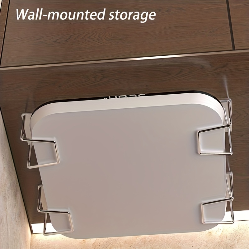 2pcs Wall-Mounted Scale Storage Brackets, No-Drill Adhesive Design