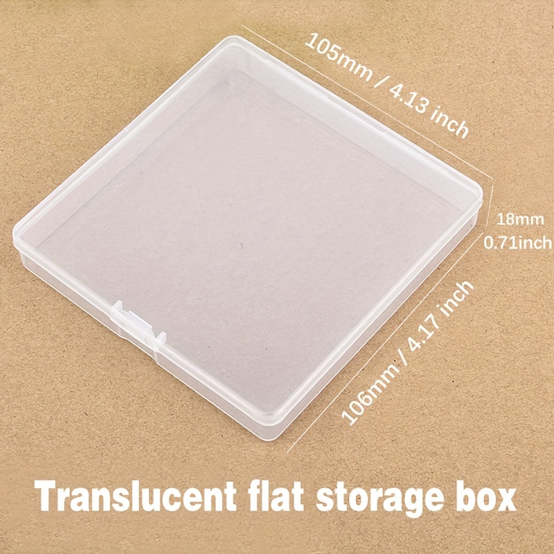 

1pc Translucent Flat Storage Box, Square Pp Plastic Organizer, Multipurpose Clear Product Packaging Container, Storage Supplies