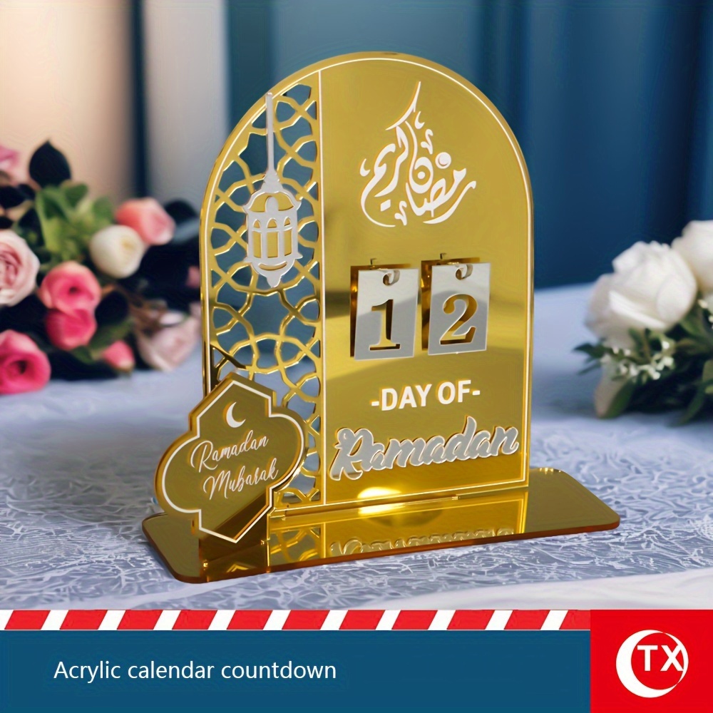 An acrylic Ramadan calendar for Ramadan Qaim and Eid al-Fitr, as well as tabletop decorations decorated with Islamic themes, are home works of art for festive decorations.