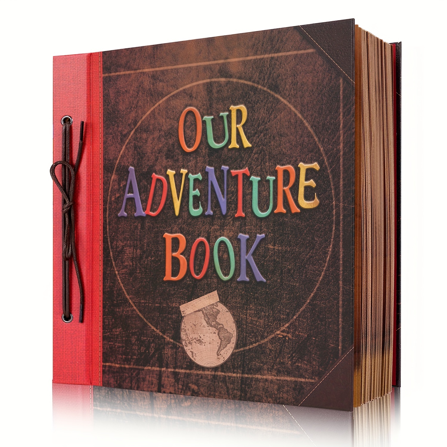 Image of Big Size 12x12 Inch 60 Pages Photo Album, Our Adventure Book 3d Retro Embossed Letter Hardcover Travel Journal Memory Book For Couples, For Best Friend Gift, Valentines Day Gifts
