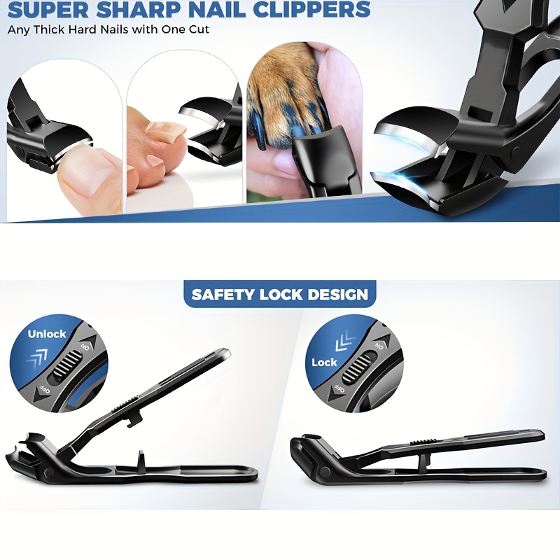 curved toe nail clipper large size toenail clippers suitable for thick and hard nails sharp and durable with locking storage design to prevent splashing Product details 1