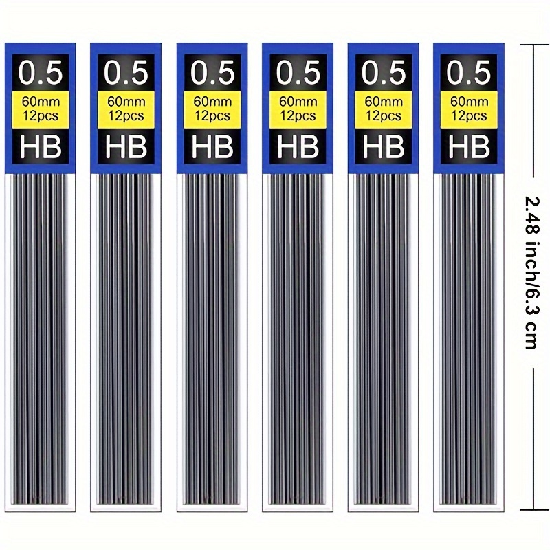 0.5mm And 0.7mm Mechanical Pencil Leads, /6 Boxes/12 Boxes/24 Boxes, Hb Grade, Anti-breakage Mechanical Pencil Leads