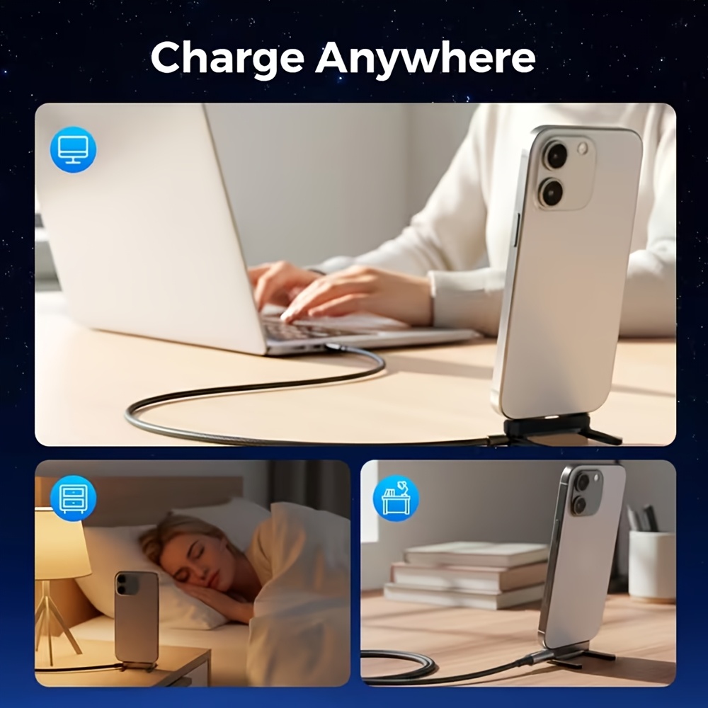 Braid Stand USB-A to Type-C Folding Stand Fast Charging Cable