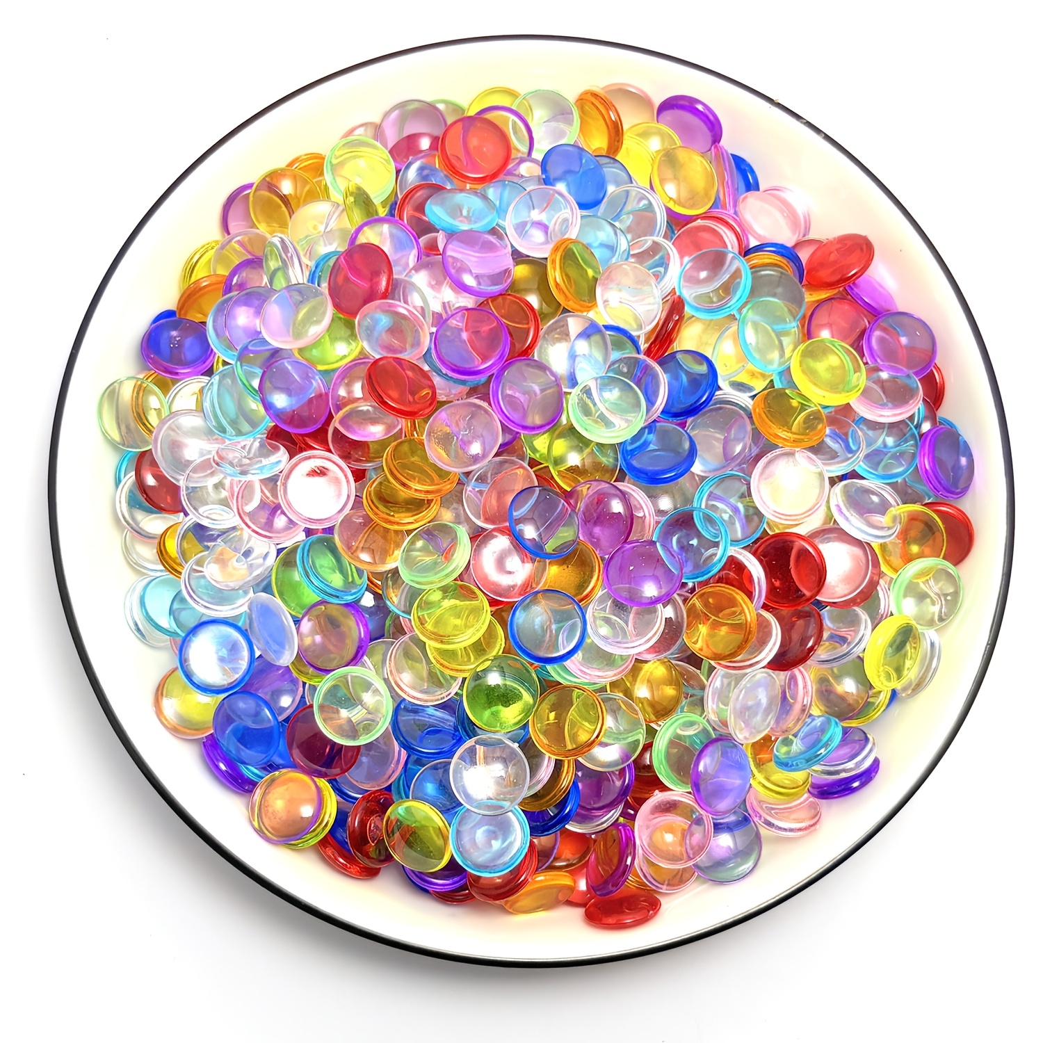 E-shop 100 Stück Acryl Flachkugeln, Ersatz Steine Gemischte Farben Flache Kieselsteine, Perlen, Edelsteine für Vasenfüller Perlen Aquarium Kieselsteine