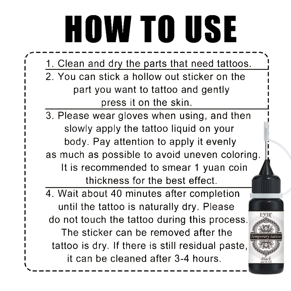 Black Tattoo Paste - Waterproof and Long-Lasting