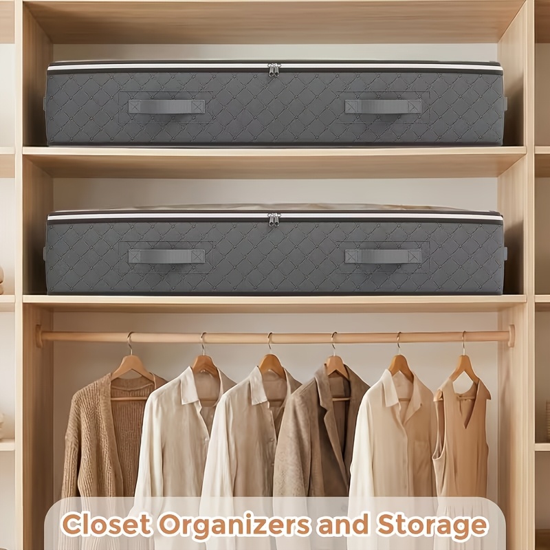 4pcs Underbed Storage Boxes with Zipper and Transparent Front