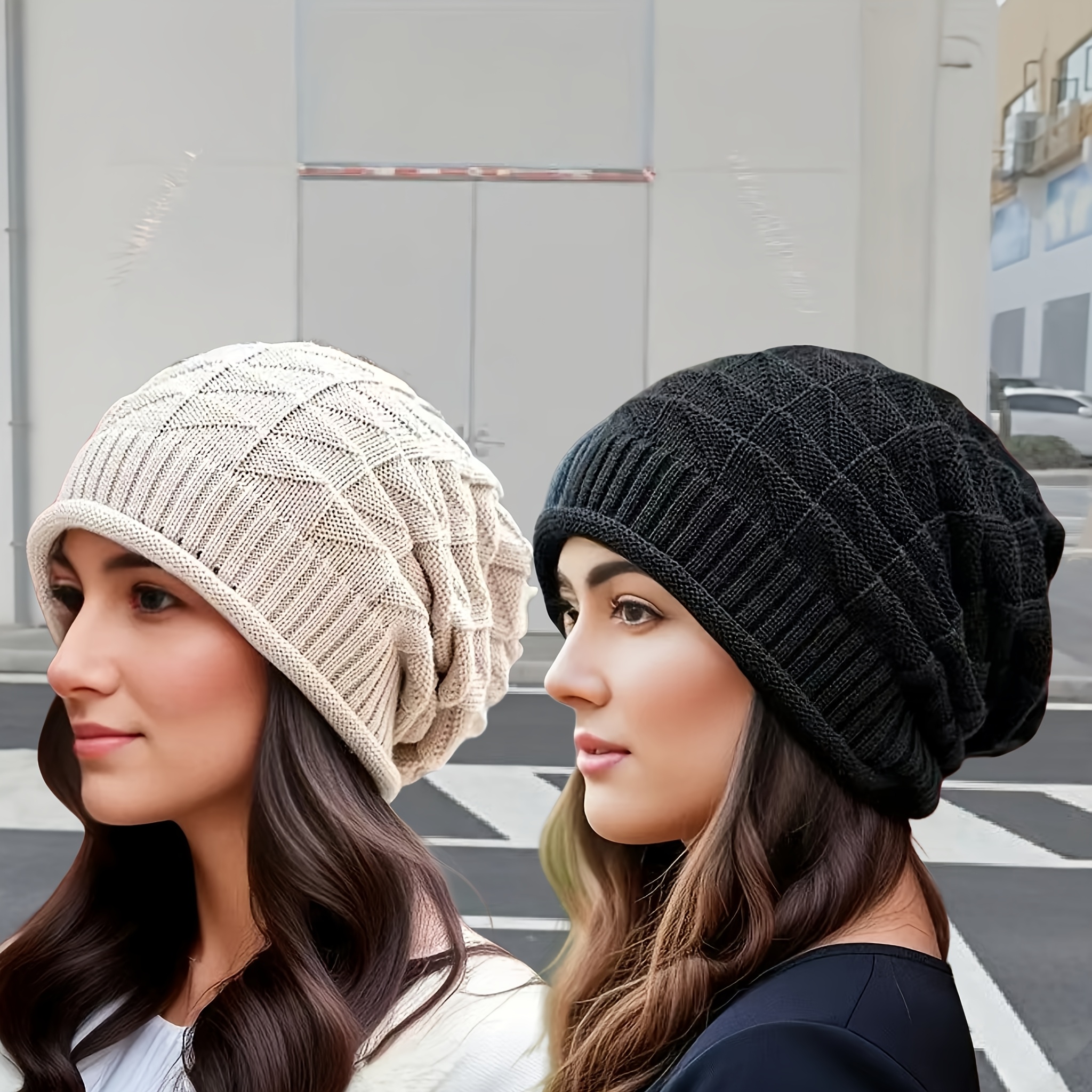 E-shop 2er-Set - Trendige, lässige Unisex-Slouchy-Hüte, winddichte Mutterschaftshüte
