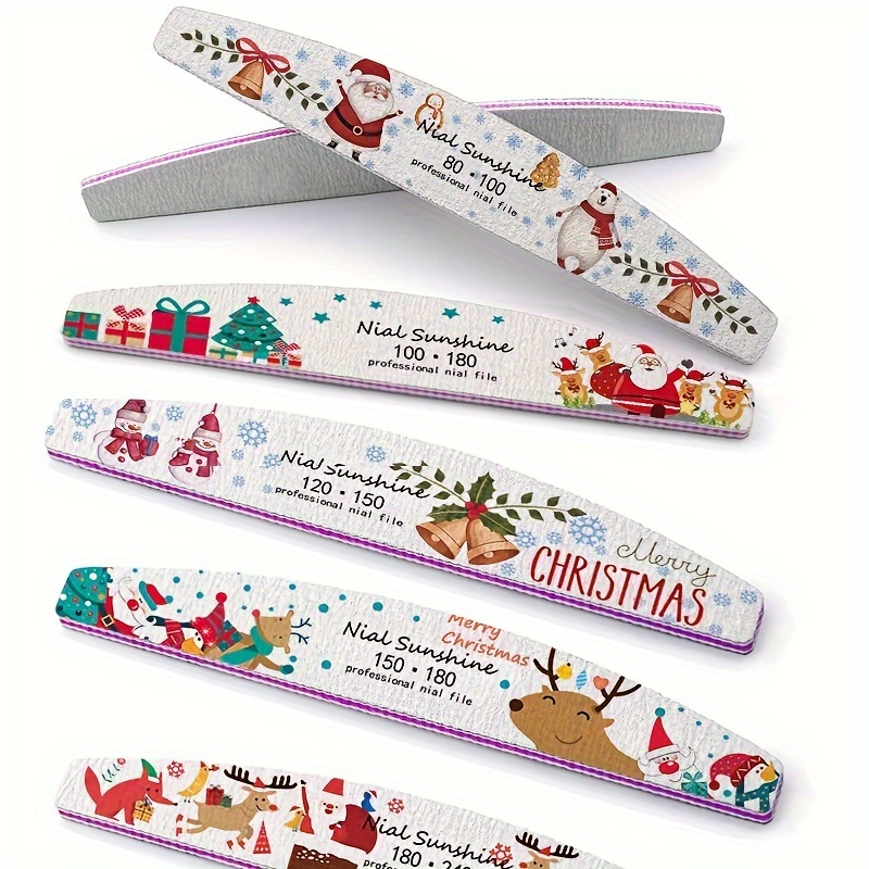 Christmas Nail Files and Buffers Set with Mixed Grits