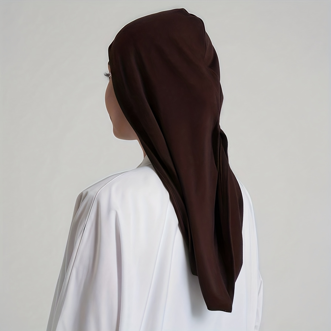 1pc Women's Solid Color Headscarf - Lightweight Elastic Soft Multifunctional Hijab for Yoga, Sports & Daily Wear, 3-Way Wear (Neck Scarf/ Covering/Temple Hair Accessory), Traditional Modest Cover