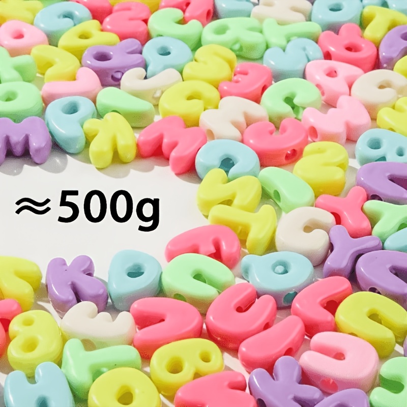 TEMU 500g/145pcs Large Letter Beads Color Big Chunky Letter Bead A-z Acrylic Alphabet For Paracord Bead Bag Charm Keychains Crafts Education