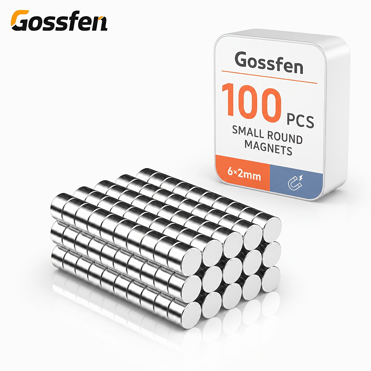 TEMU 100pcs Of 6×2mm Round Magnets, Cylindrical Magnets, Refrigerator Magnets, Photo , For Office Use