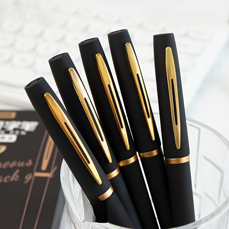 

5pcs Elegant Black & Pens - 0.5mm/0.7mm/1.0mm, High Capacity, Ideal For Office Use, Neutral Pens