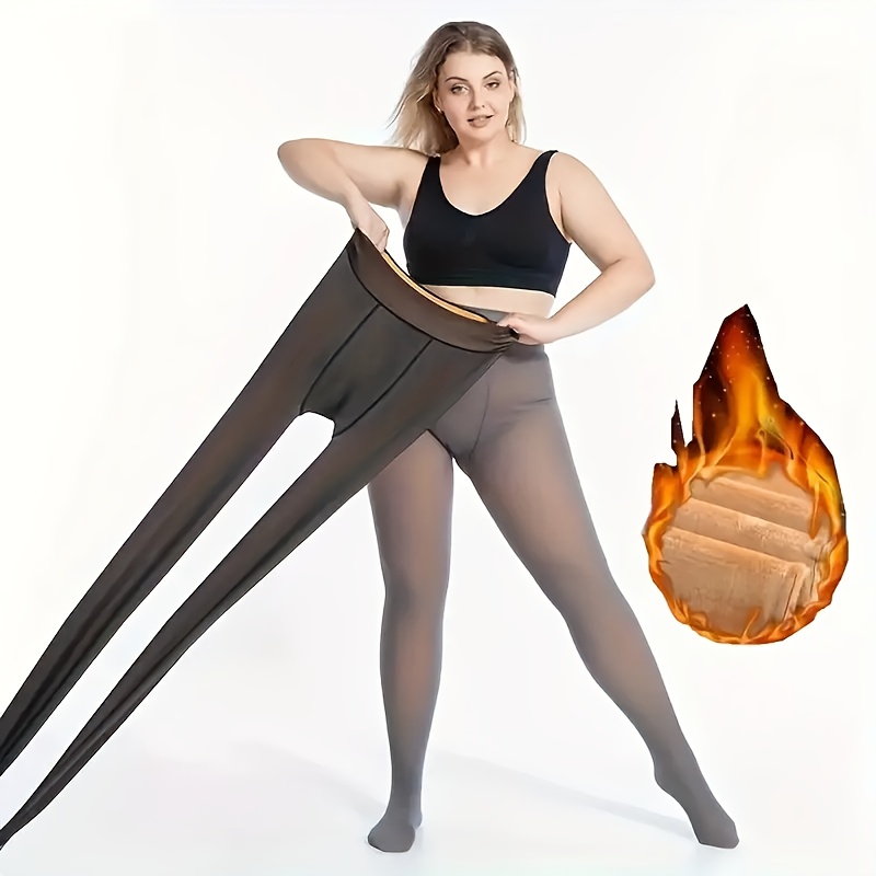 TEMU Large-sized Pantyhose Autumn And Winter Gift, Thickened And Fleece Women's Leggings, Fashionable, Sexy, Comfortable, Tummy And Leg Stockings 1