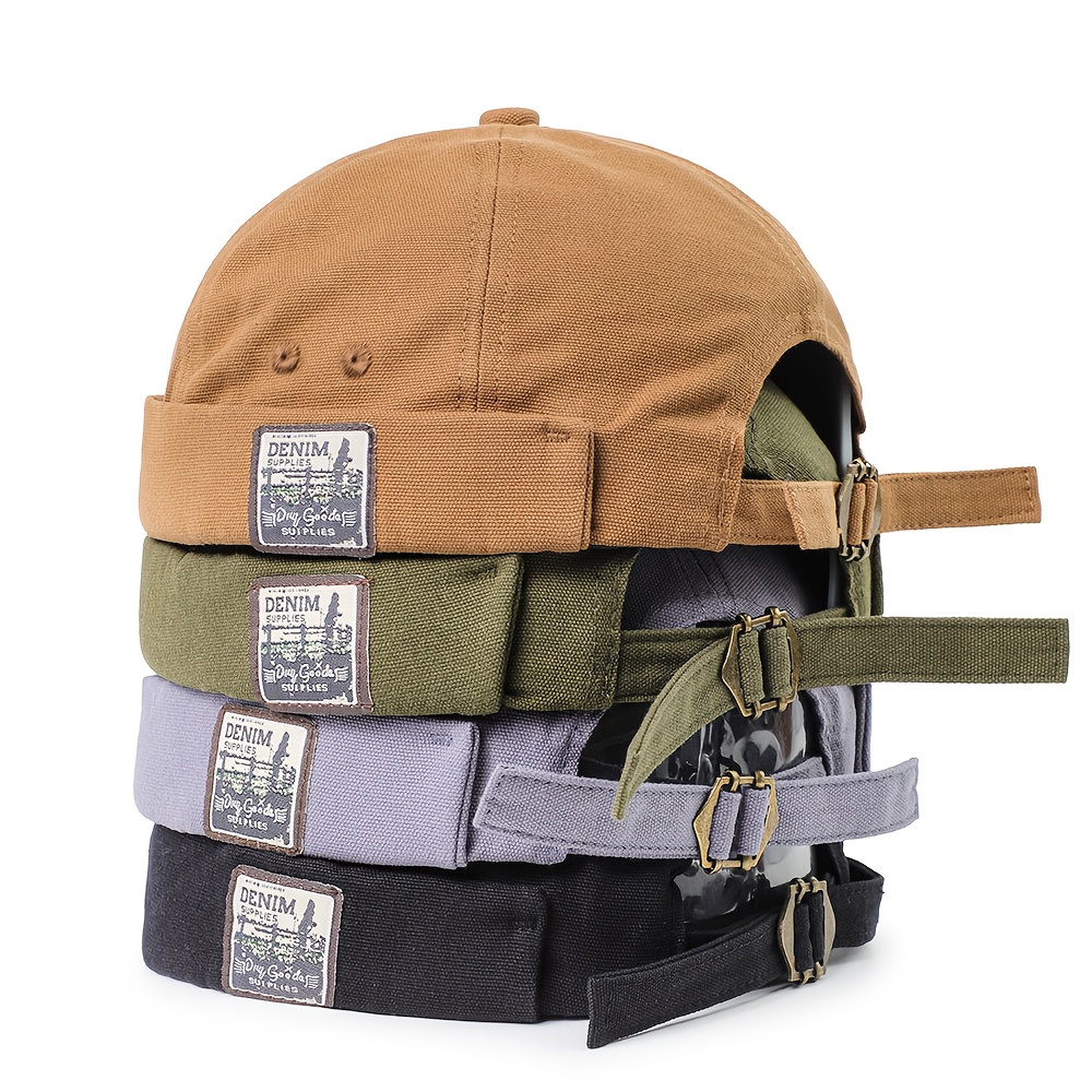 Vintage Docker Cap Brimless Hat Breathable Beanie Hats Retro Adjustable Literary Landlord Sailor Cap Women Hip Hop Hat