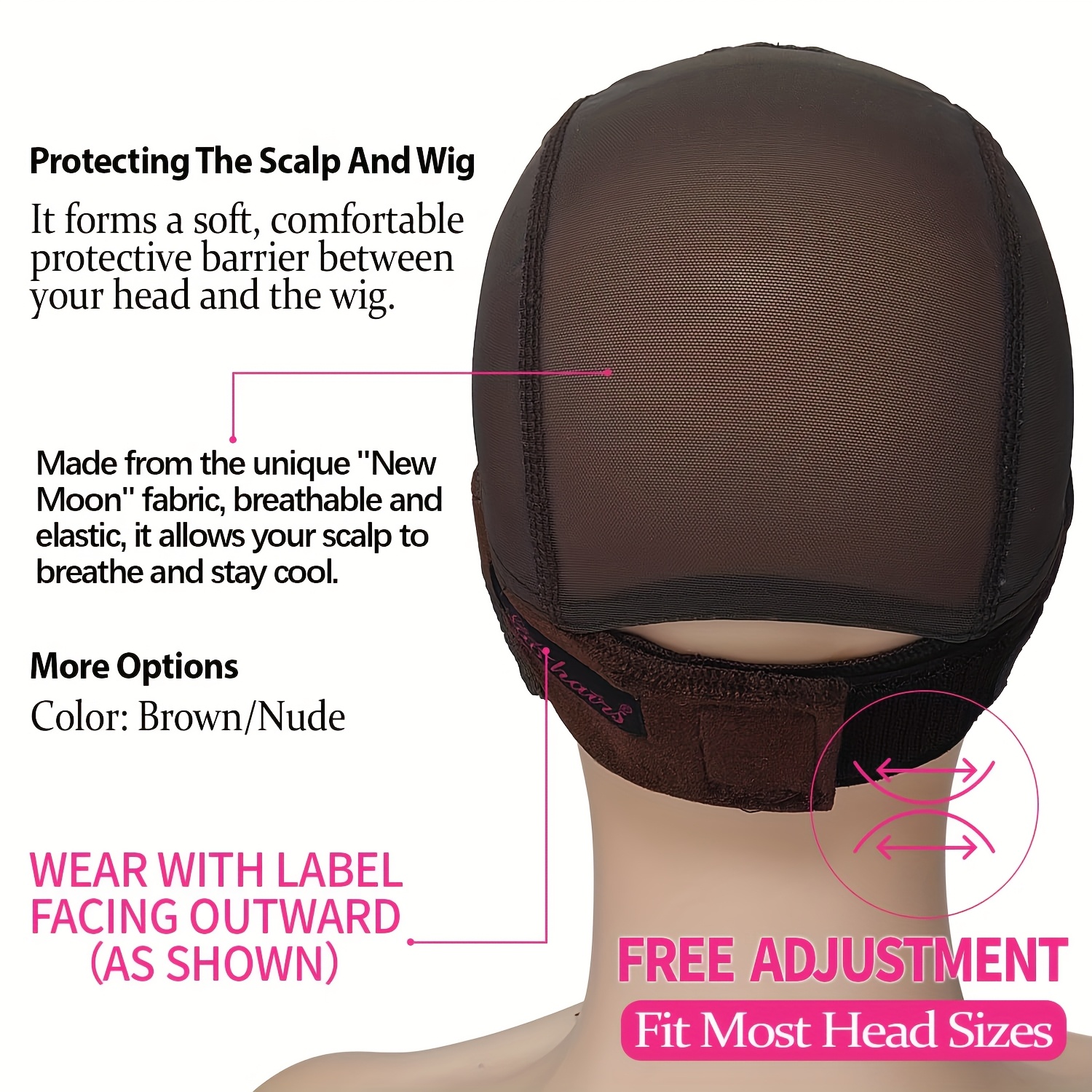 lace max wig grip cap for women non slip adjustable wig cap   holds glueless wigs in place reusable hd lace cap with headband for lace front wigs   fits all Product details 2