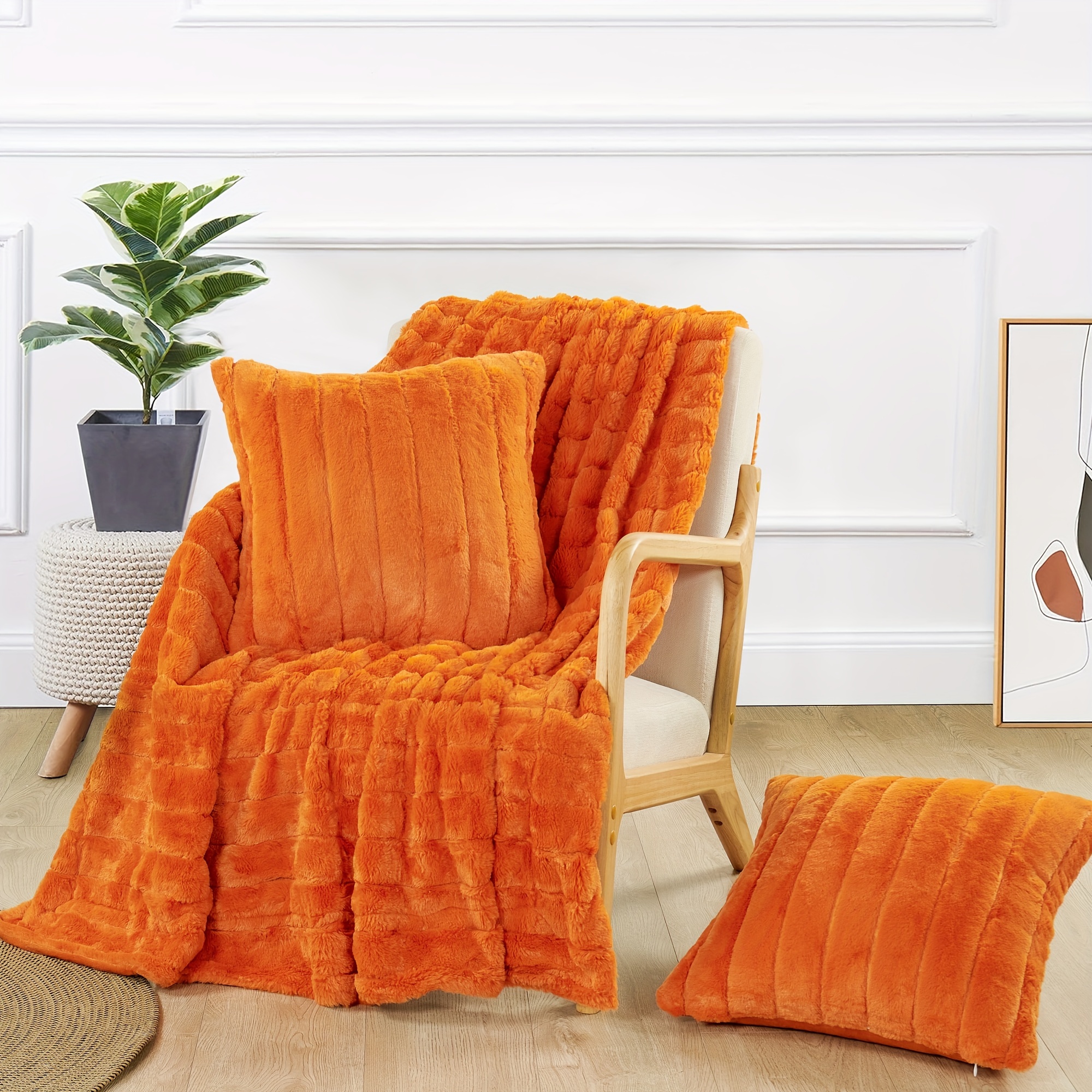 TEMU 3-piece Blanket And Cushion Cover Set