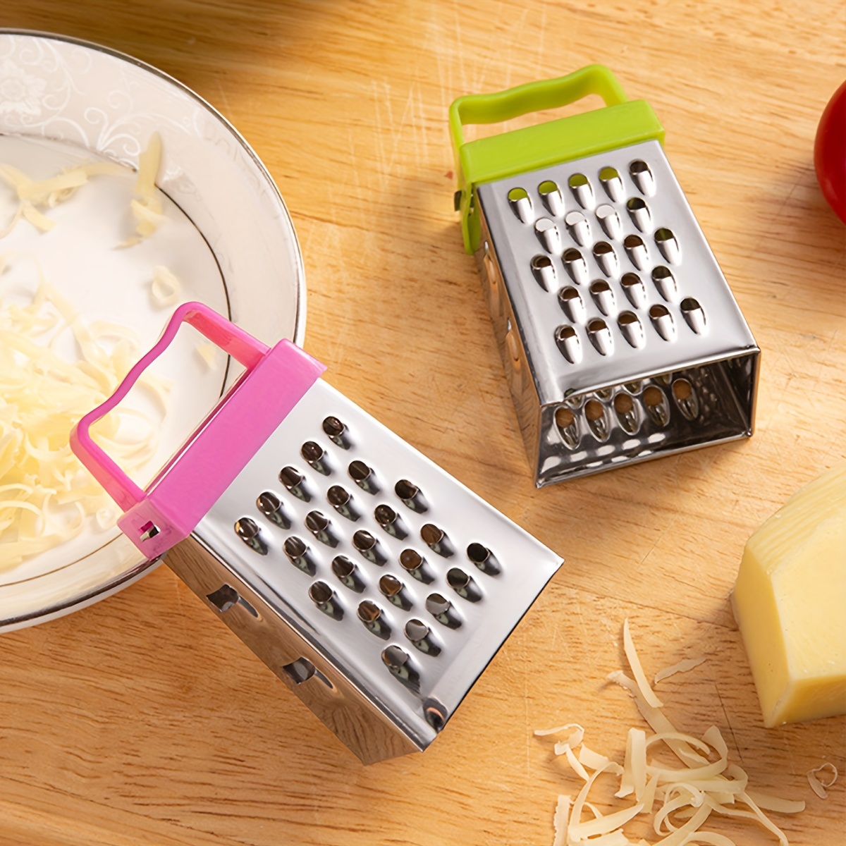 

Stainless Steel Mini Cheese Grater, 4-sided Multifunctional Vegetable And Lemon For Kitchen Use, Cutting Tool