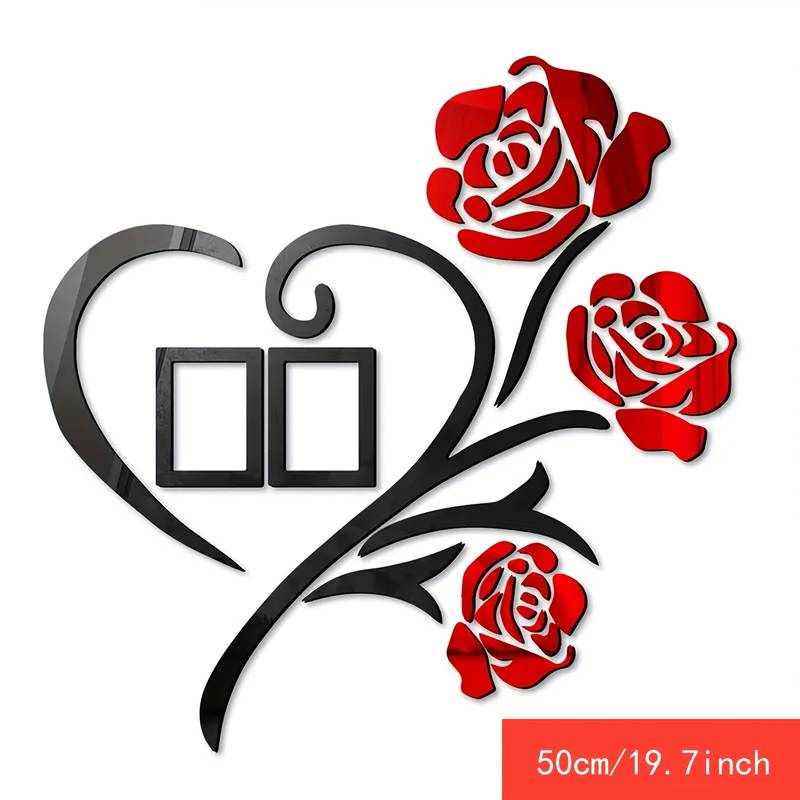 3D DIY Love Heart Flower Wall Sticker – Acrylic Mural Decals For Home Decor