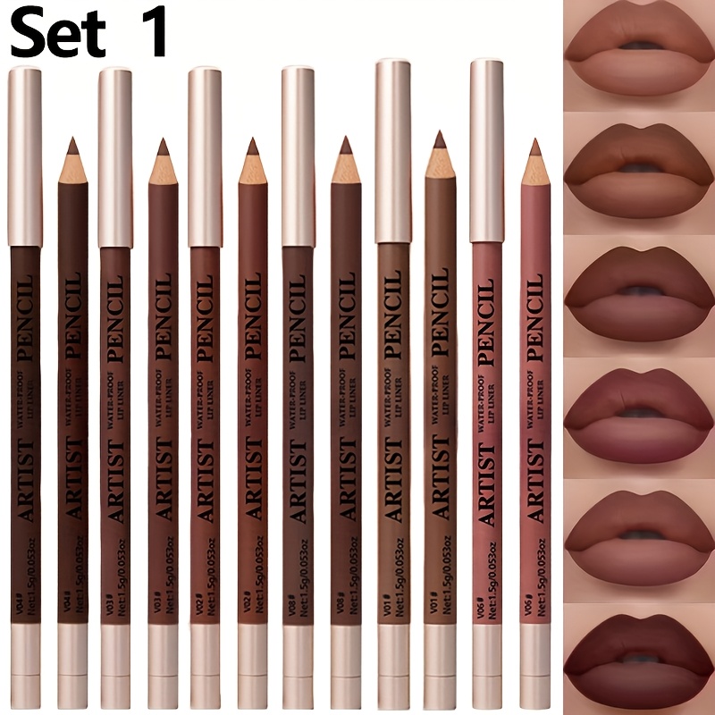 Image of 6pcs Lip Liner Pen Set Of Matte Lip Pencils. The Texture Is Easy To Apply, Long-lasting, Creamy Formula, Y Texture, Long-wearing. Lip Makeup For Makeup Lovers, Suitable For Daily Wear