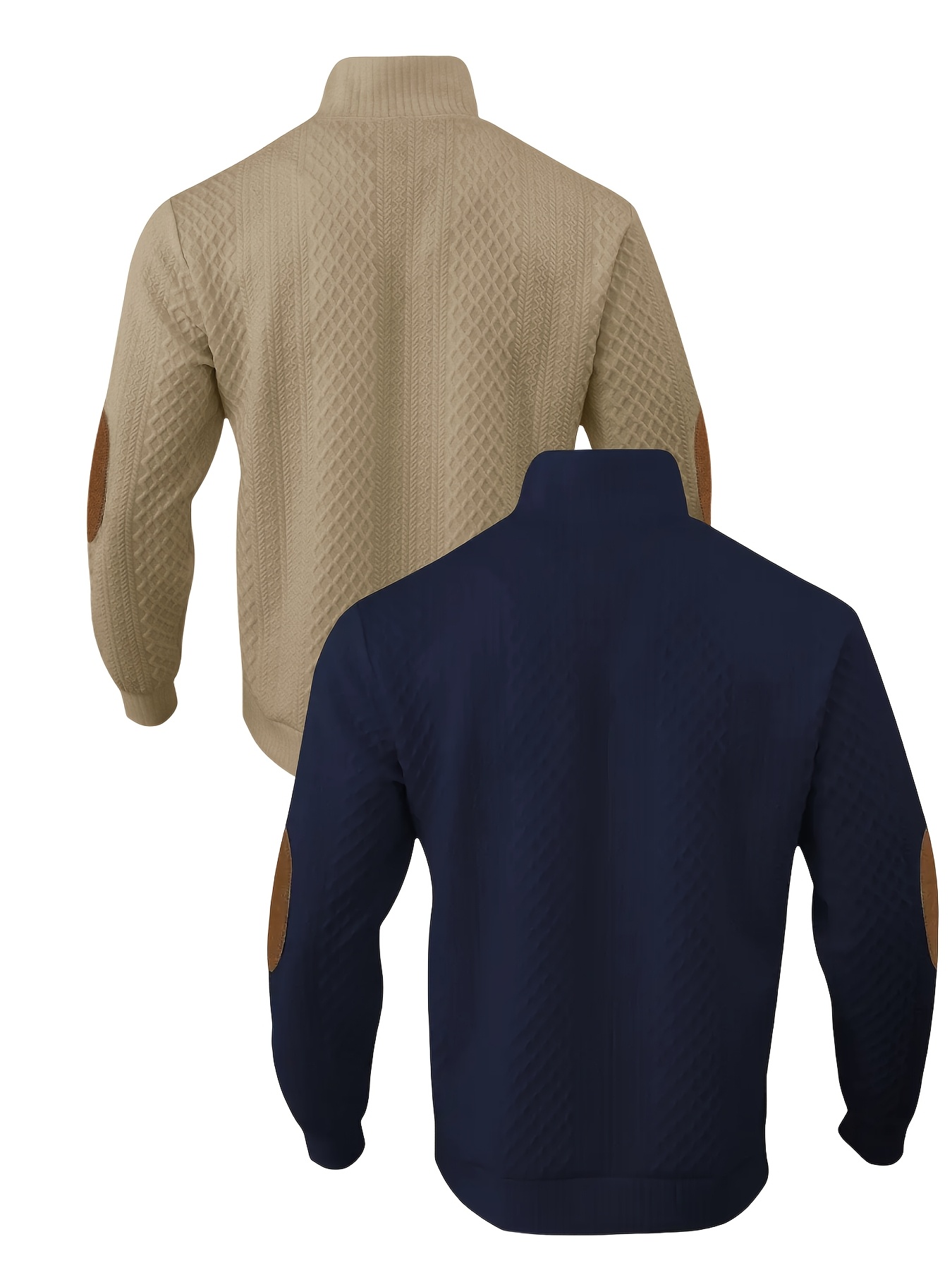 2pcs Set, Retro Men'S Henley Shirt, New Jacquard Fabric, With Stitching, Fashionable Atmosphere, Suitable For Boyfriends To Wear In All Seasons, The Best Choice For Gifts To Lovers