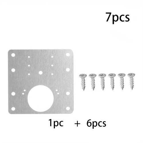 7/14pcs Repair Plate with Screws Set, 1 Repair Plate with 6 Screws or 2 Repair Plates with 12 Screws, Cabinet Hinge Repair Plate with Screws, Fixed Repair Plate, Suitable for Cabinets, Wardrobe Door Reinforcement, Rust and Corrosion Resistant