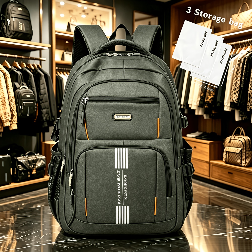 TEMU 2pcs College Student Backpack, Suitable For Middle School And High School Students, College Students, Men's Large-capacity Minimalist Laptop