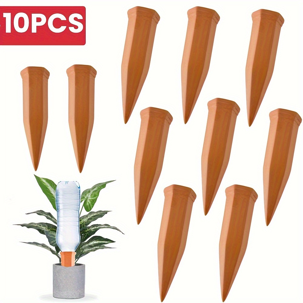 

10 Pack de piquets d'arrosage automatique en céramique rose pour plantes, 'arrosage automatique pour plantes d'intérieur/extérieur, outil d'arrosage pour