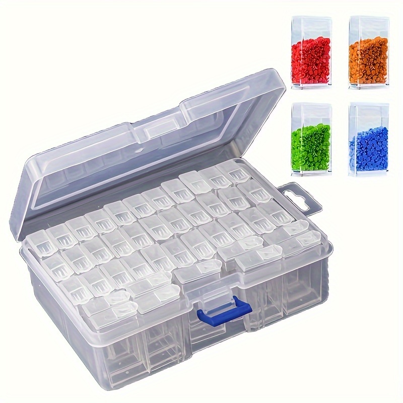 24/60pcs Set, Transparent Plastic Beads Storage Container, Round Bottle  Diamond Beads Storage Box, Diamond Painting Accessories Finishing  Organizer