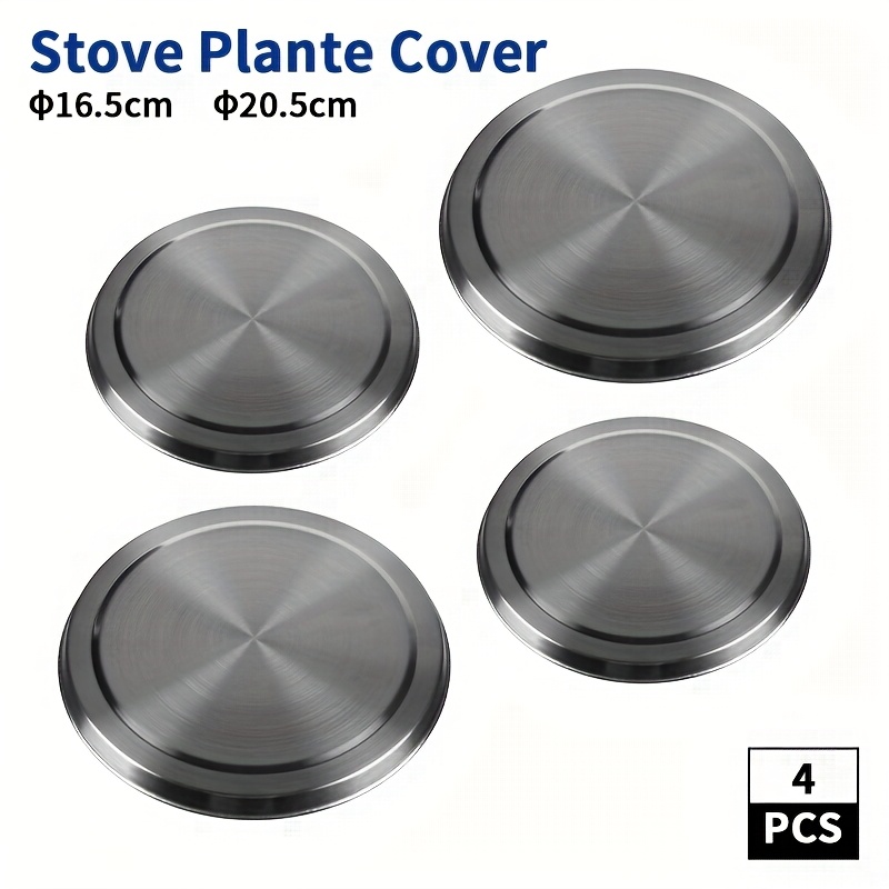 Image of Electric Stove Covers, Stove Eye Covers Set Of 4, Stainless Steel Stove Covers Cooker, Stove Top Covers For Electric Stove, Kitchen Stove Top Covers Cooker For Gas Burners