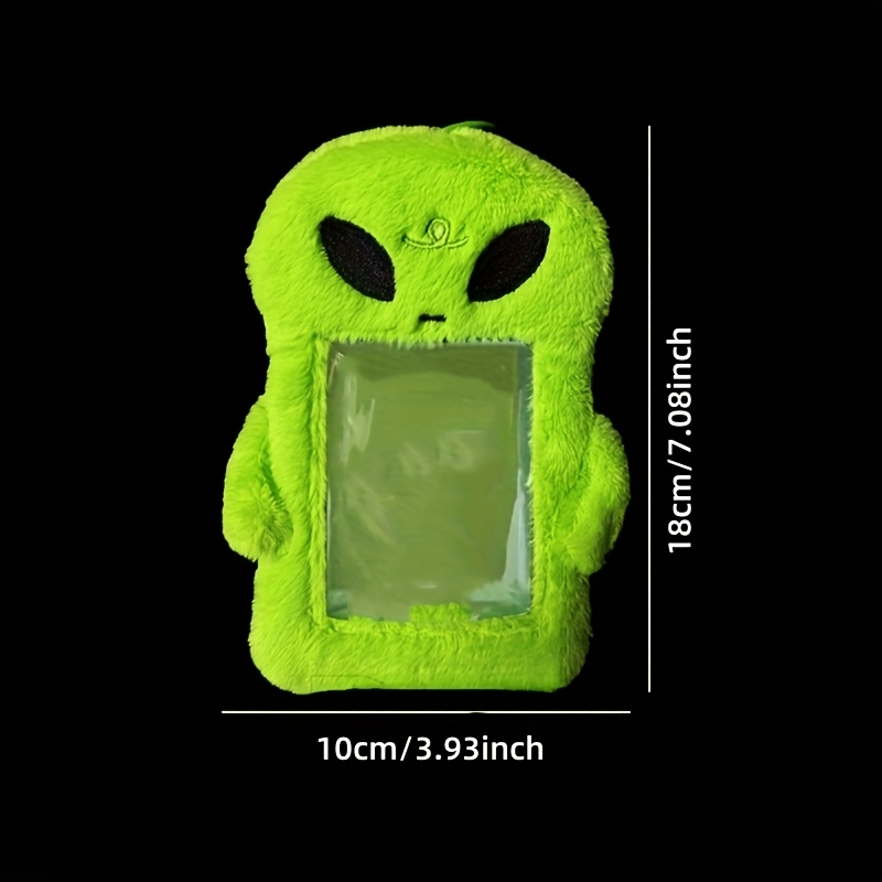 E-shop 1 Stück Grüner -Plüsch-Fotohalter – Niedliche und originelle Aufbewahrungsbox für , weicher Stoffdesign mit Klemmeverschluss, ideal für Fans und