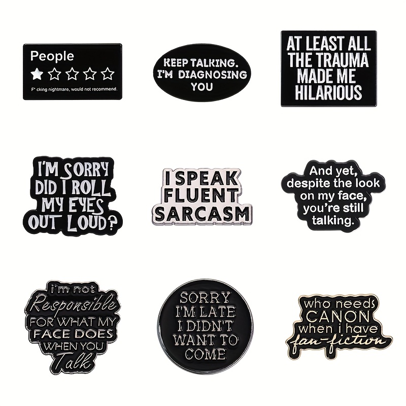TEMU 9pcs Badge Personality Punk Brooch Pin Unique Enamel Alloy Brooch Unisex Clothes Backpack Hat Accessories For Unique Gifts.