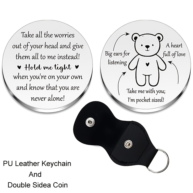 TEMU 1pc Mental Gifts For Women Men Best Relax Gifts For Women Men Little Bear Pocket Hug Keychains Anxiety Relief Gift For Woman Cute Positive Gift