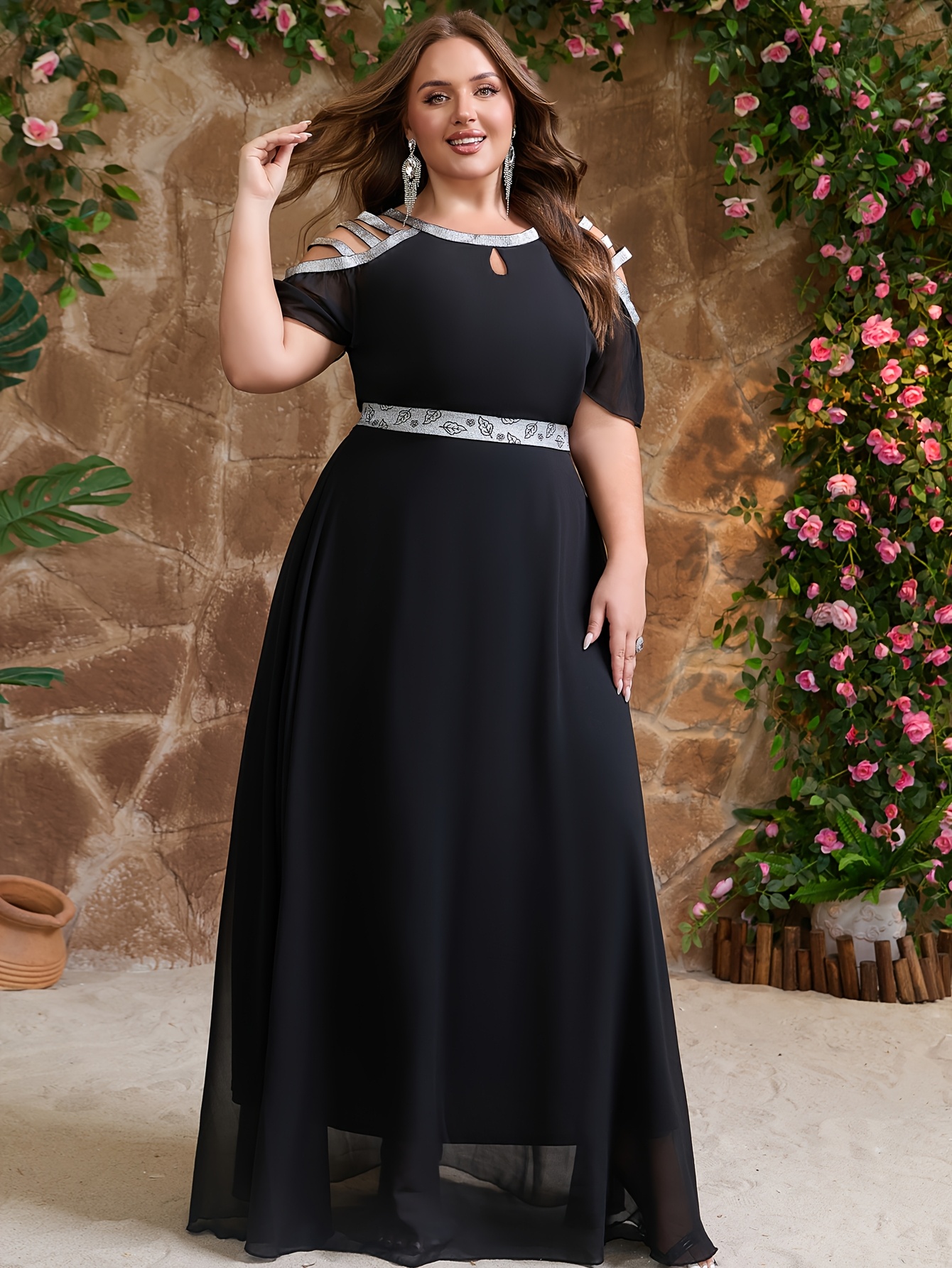 dress yellow silk Satin and velvet draped maxi dress 38 (FR) / Yellow