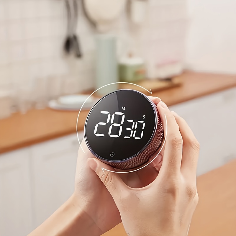 TEMU 1pc Stylish Timer - Rotating Time Management Tool For Cooking, With Led Luminous Function, Baking, - Durable Accessory, Dorm Essential, Perfect