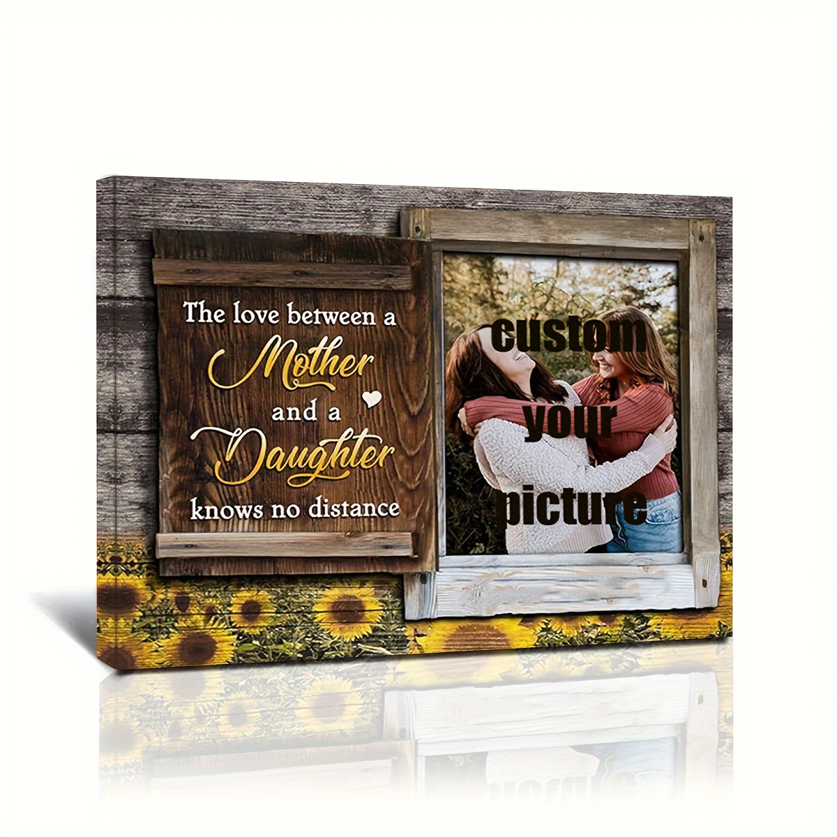 

Customizable Mother-daughter Canvas Print Gift - Personalized Photo Wall Art With Wooden Frame, Framed & Ready To Hang, Bedroom And Living Room Decor 11.8" X 15.7