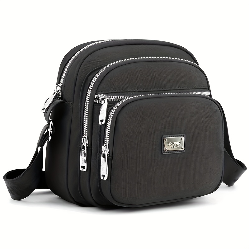 E-shop Neutrale quadratische Tasche mit mehreren , neue kleine Stofftasche aus Nylon, Umhängetasche/Messenger-Bag aus Oxford-Stoff für Herren Damen,