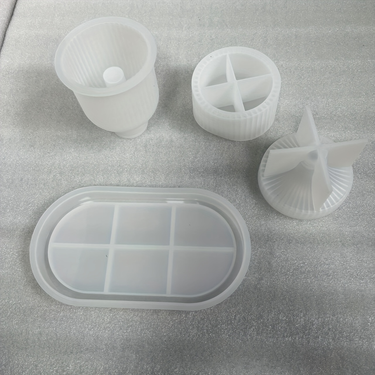 3pcs-resin Casting Molds Diy Round Stripe Silicone Tray Mold Vase Cement Ornament Storage Plate Resin Mold Jewelry Organizer Plate Mold Clay Mold Home Table Decorations